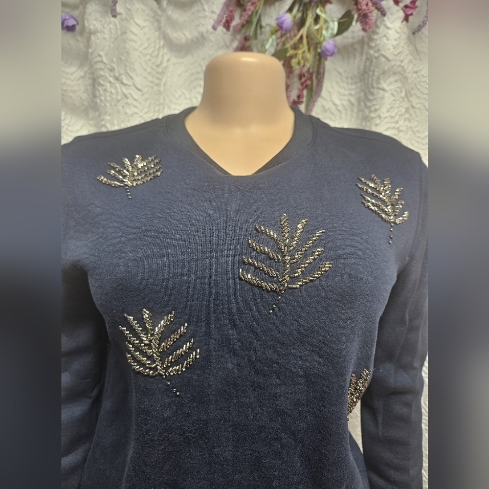 Embellished Navy Sweater
